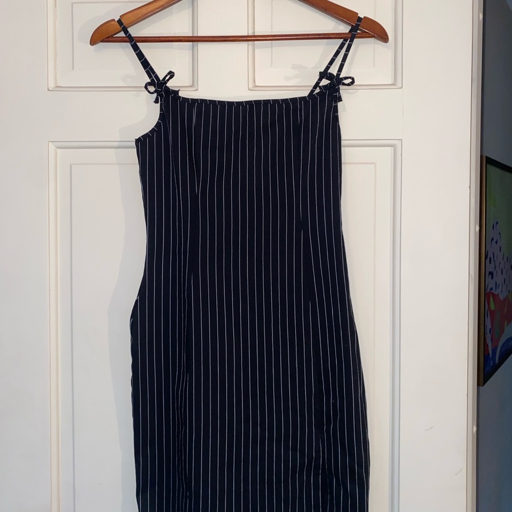 Chic Striped Black and White Mini Dress